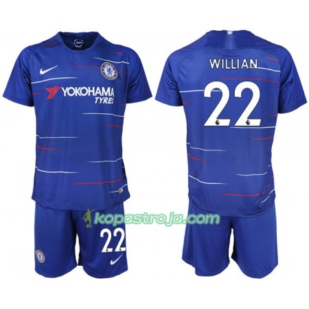 Billiga Fotbollströjor Chelsea WILLIAN 22 Barn Hemma tröja 2018/19 Kortärmad